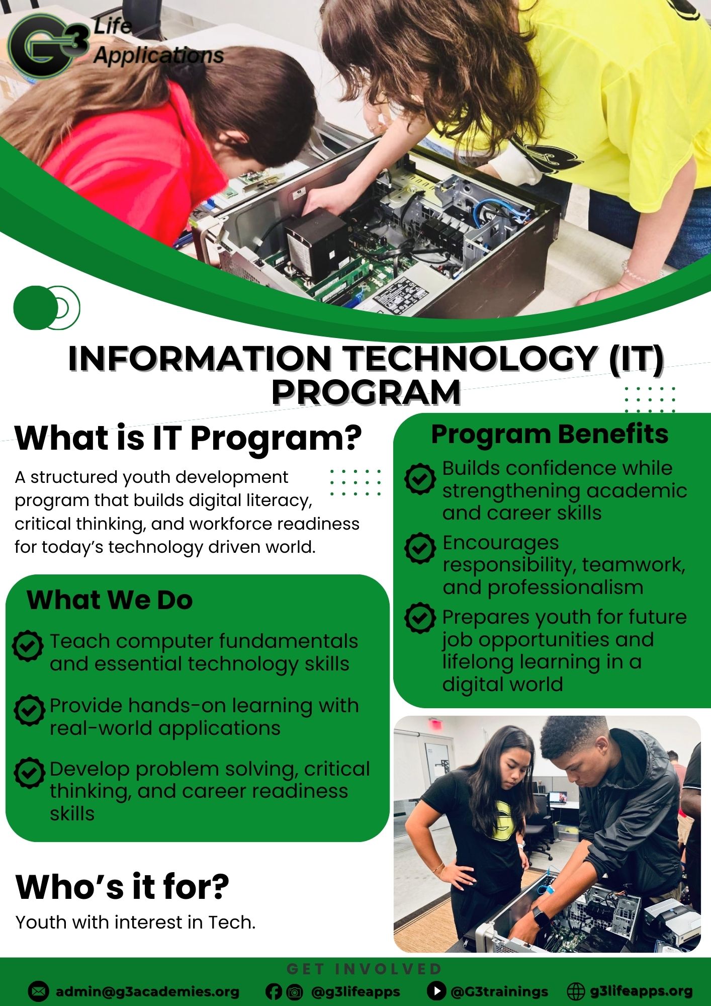 INFORMATION TECHNOLOGY (IT) PROGRAM – G3 Life Applications, Inc.